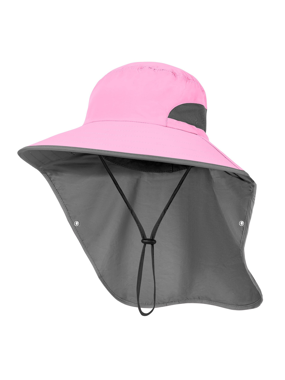 Outdoor Sun Hat Detachable Neck Face Flap UPF 50+UV Protection | Pink | Size OS